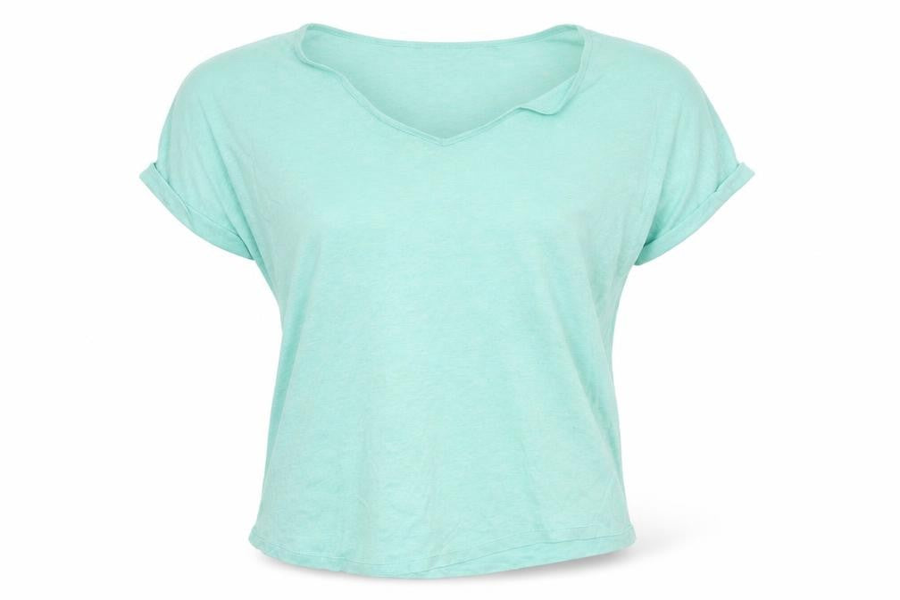 Indigo Womens Gold Flax Basic T-Shirt Size 20 Scoop Neck