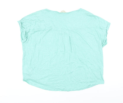 Indigo Womens Gold Flax Basic T-Shirt Size 20 Scoop Neck