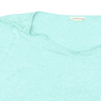 Indigo Womens Gold Flax Basic T-Shirt Size 20 Scoop Neck
