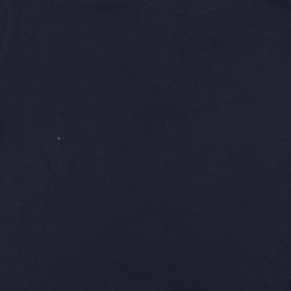 Edenrobe Mens Blue Cotton T-Shirt Size M Henley