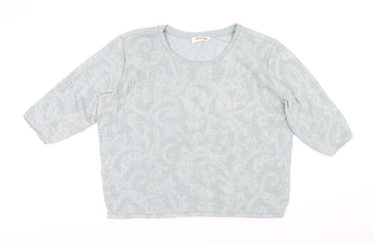 Womens UK Size 16 Indigo Green Basic T-Shirt