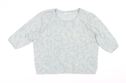 Womens UK Size 16 Indigo Green Basic T-Shirt