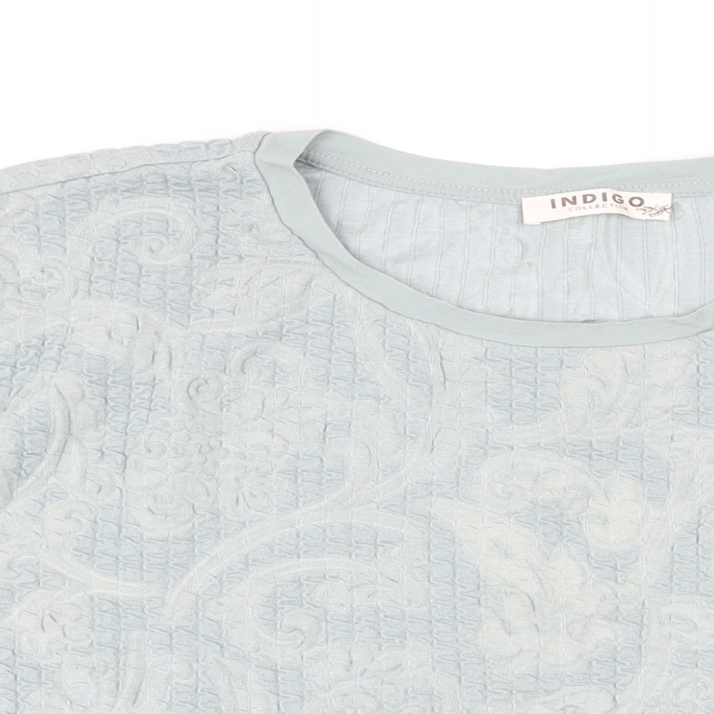 Womens UK Size 16 Indigo Green Basic T-Shirt