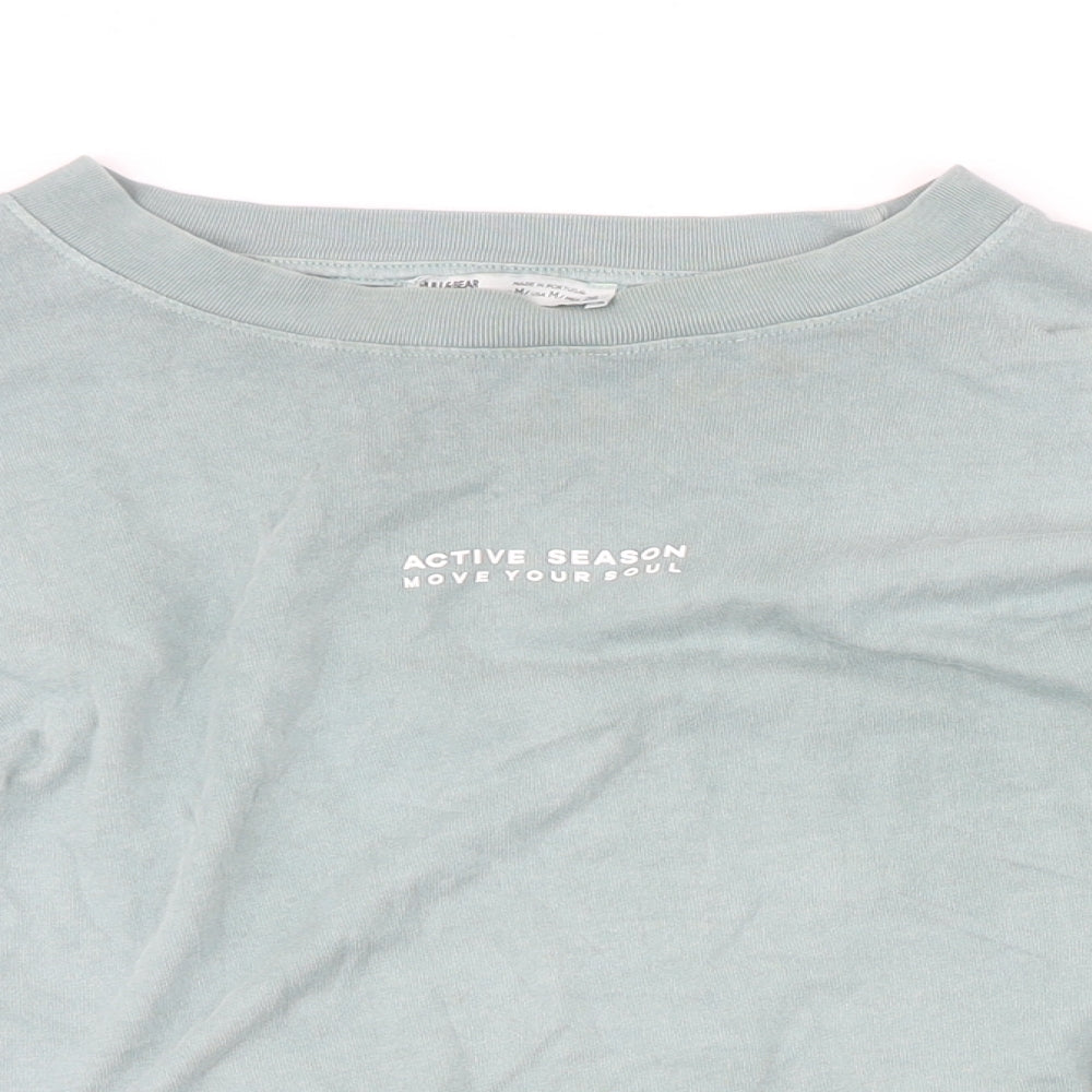 Womens UK Size M Pull&Bear Green Pullover Sweatshirt