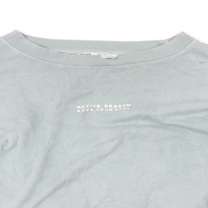 Womens UK Size M Pull&Bear Green Pullover Sweatshirt