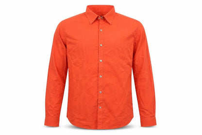 River Island Mens Orange Cotton Button-Up Size XL Collared Button