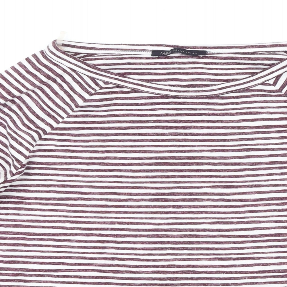 Womens UK Size 10 Marks and Spencer Purple Basic T-Shirt