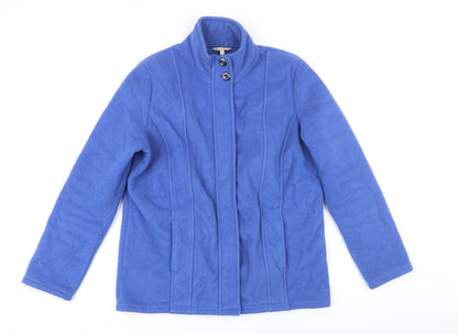 Classic Womens Blue Polyester Full Zip Sweatshirt Size 12 Zip