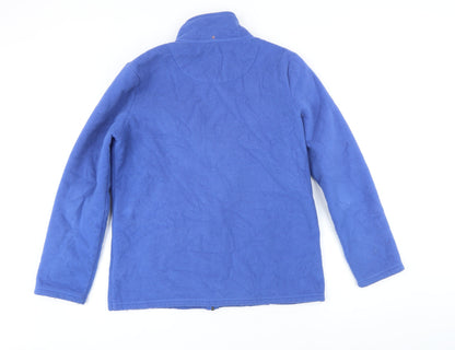 Classic Womens Blue Polyester Full Zip Sweatshirt Size 12 Zip