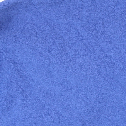 Classic Womens Blue Polyester Full Zip Sweatshirt Size 12 Zip