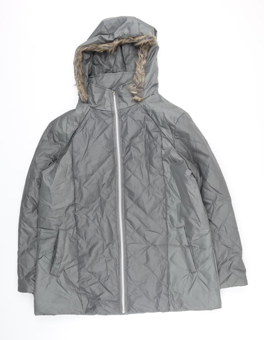 Anna De Lancay Womens Grey Jacket Coat Size M Zip