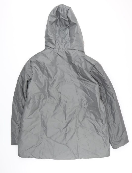 Anna De Lancay Womens Grey Jacket Coat Size M Zip