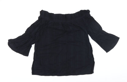 Womens UK Size 10 NEXT Black Tunic Blouse