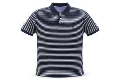 Cacharel Mens Black Striped 100% Cotton Polo Size L Collared Button