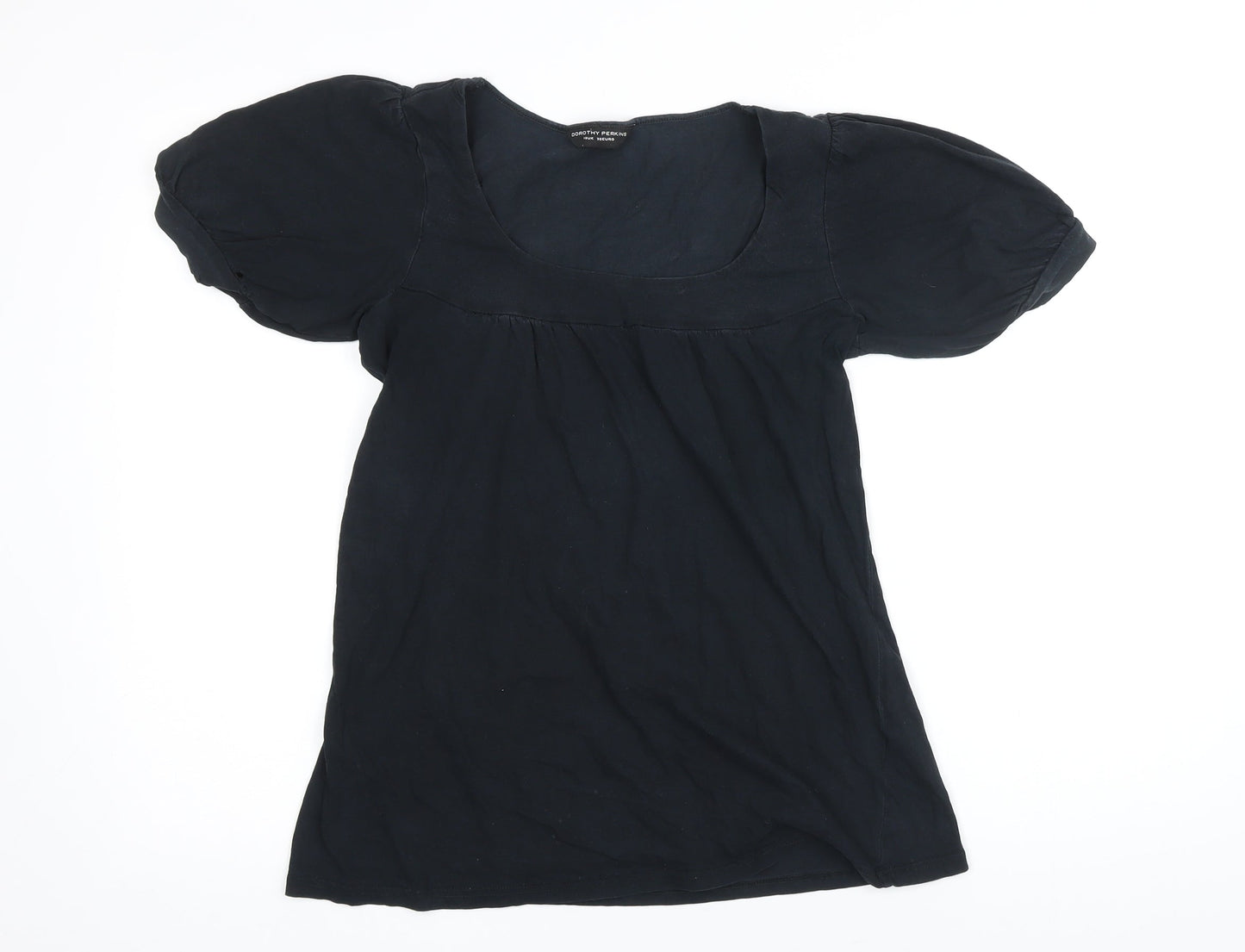 Womens UK Size 10 Dorothy Perkins Black Basic T-Shirt