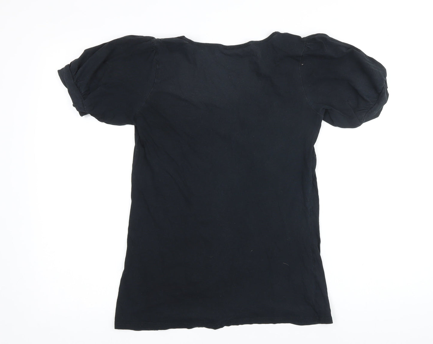 Womens UK Size 10 Dorothy Perkins Black Basic T-Shirt