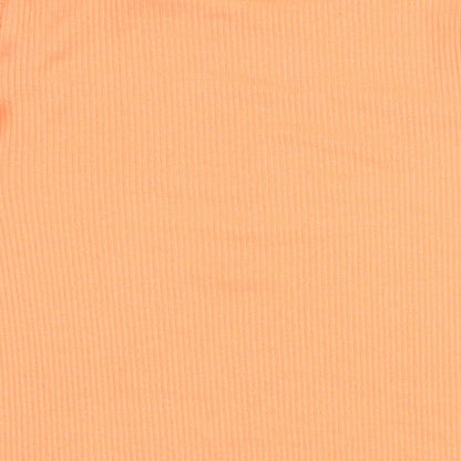 New Look Womens Orange Polyester Basic T-Shirt Size 12 Round Neck