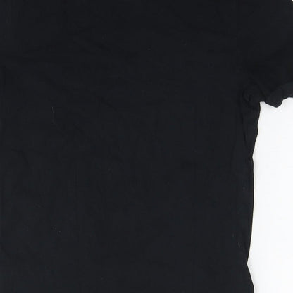 Topman Mens Black Cotton T-Shirt Size XS Round Neck - Size 2XS Geometric print pocket
