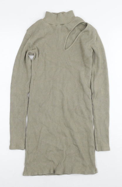 Womens UK Size M Zara Green Tunic T-Shirt