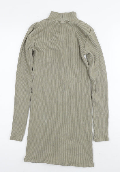 Womens UK Size M Zara Green Tunic T-Shirt