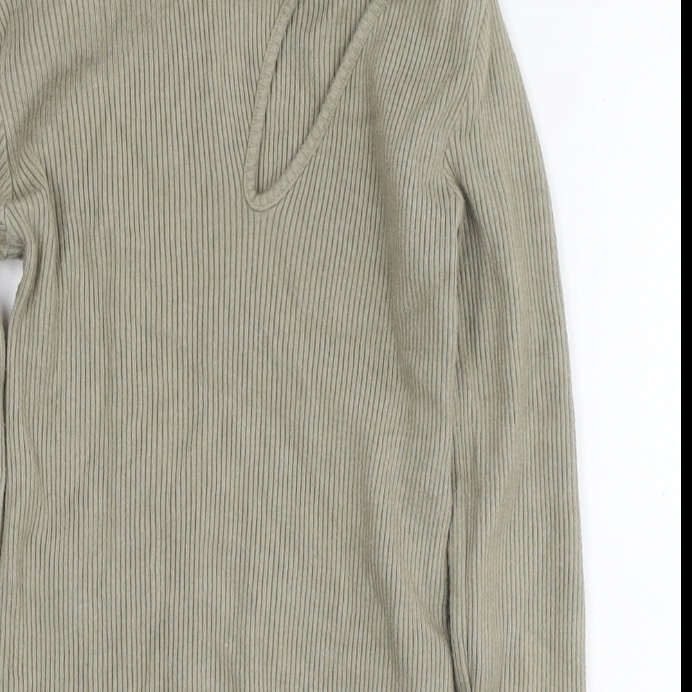 Womens UK Size M Zara Green Tunic T-Shirt
