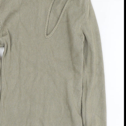 Womens UK Size M Zara Green Tunic T-Shirt