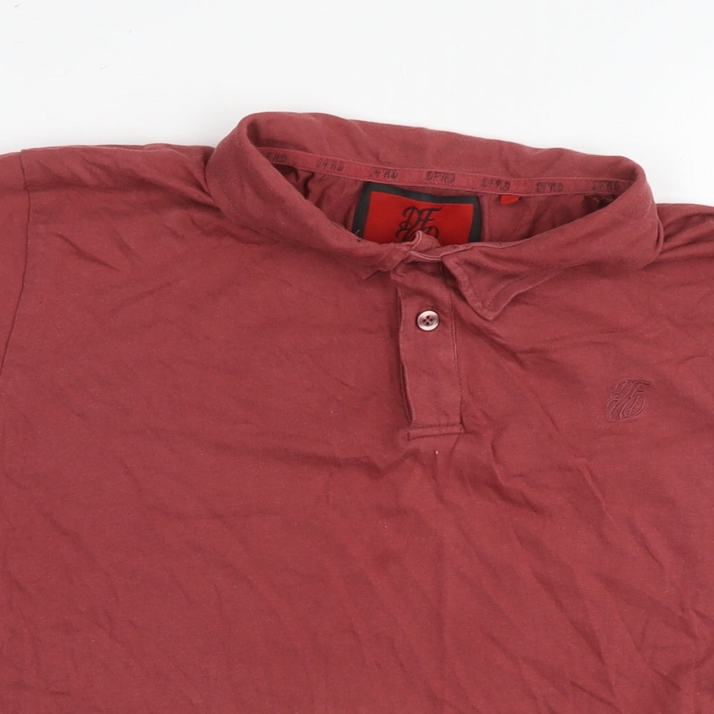 DFND Mens Brown Cotton Polo Size XL Collared Pullover