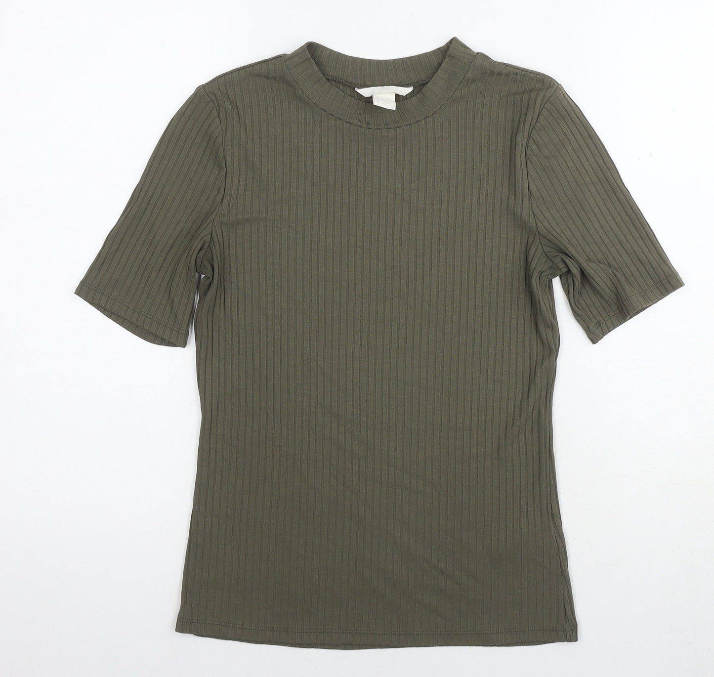 Womens UK Size S H&M Green Basic T-Shirt