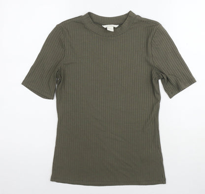 Womens UK Size S H&M Green Basic T-Shirt