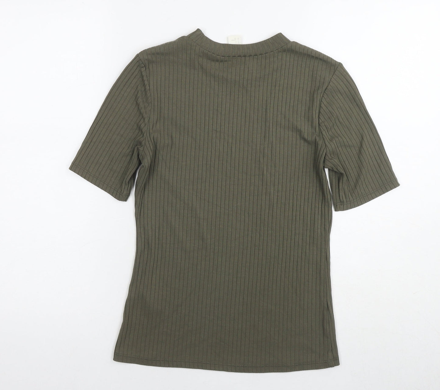 Womens UK Size S H&M Green Basic T-Shirt