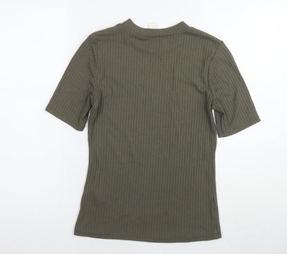 Womens UK Size S H&M Green Basic T-Shirt