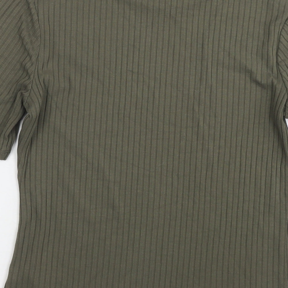 Womens UK Size S H&M Green Basic T-Shirt