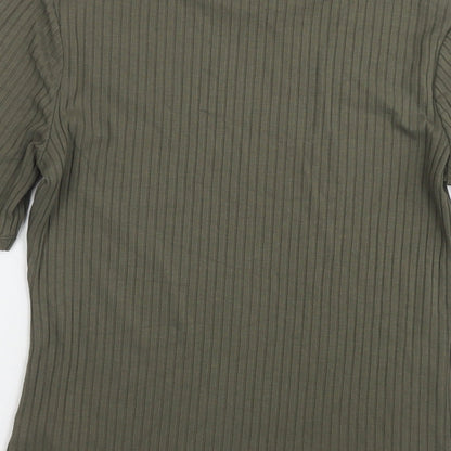 Womens UK Size S H&M Green Basic T-Shirt