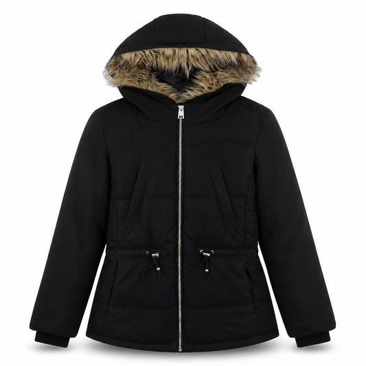 Womens UK Size 10 H&M Black Parka Coat