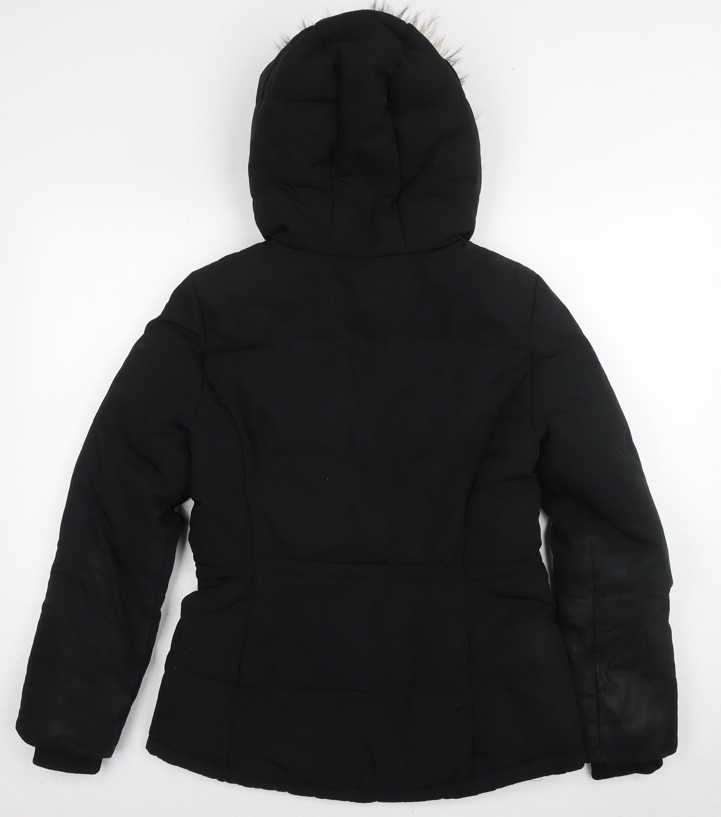 Womens UK Size 10 H&M Black Parka Coat