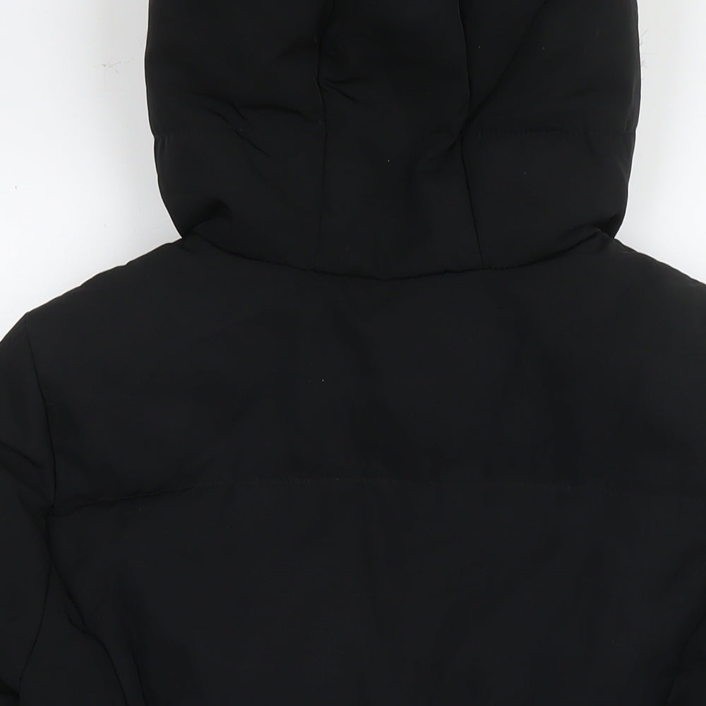 Womens UK Size 10 H&M Black Parka Coat