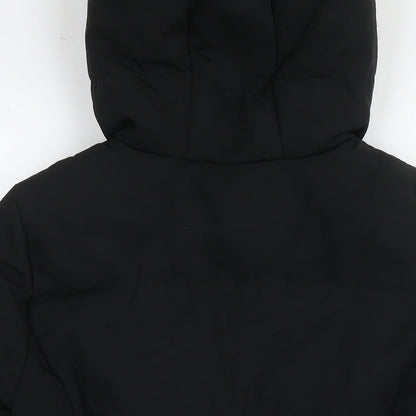 Womens UK Size 10 H&M Black Parka Coat