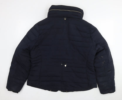 Womens UK Size 12 Marks and Spencer Blue Quilted Coat