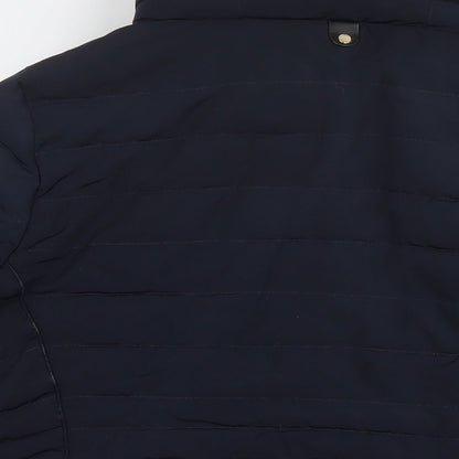 Womens UK Size 12 Marks and Spencer Blue Quilted Coat