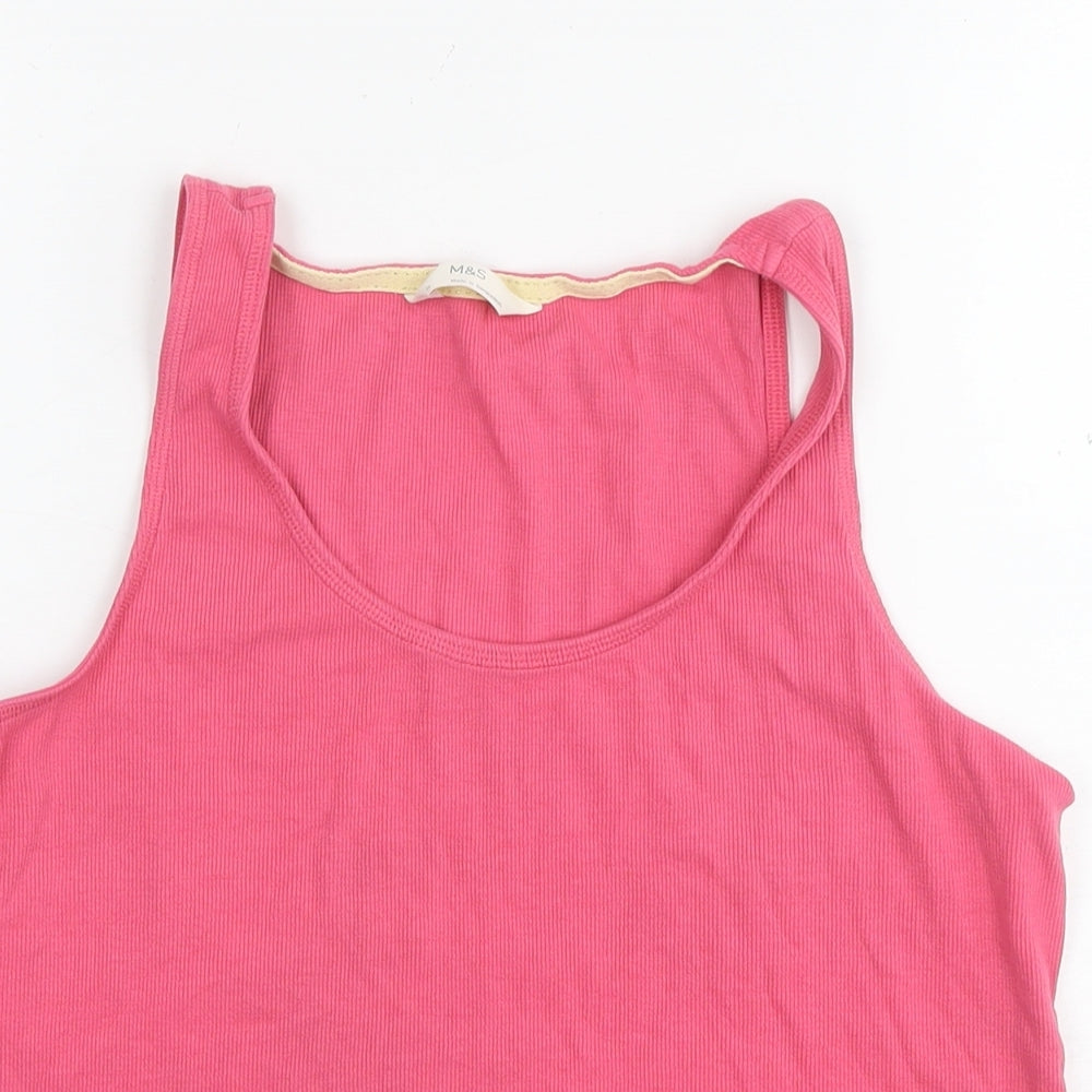 Womens UK Size 16 Marks and Spencer Pink Basic Tank