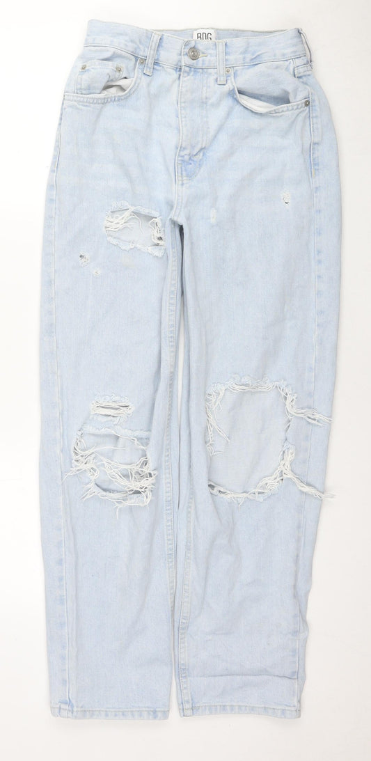 BDG Womens Blue Cotton Mom Jeans Size 26 L30 in Regular Zip