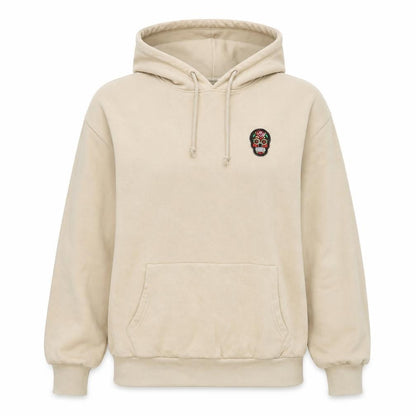 Suspicious Womens Beige Cotton Pullover Hoodie Size M Pullover - Skull