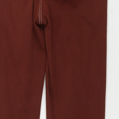 Mint Velvet Womens Brown Cotton Straight Jeans Size 10 L26 in Regular Zip