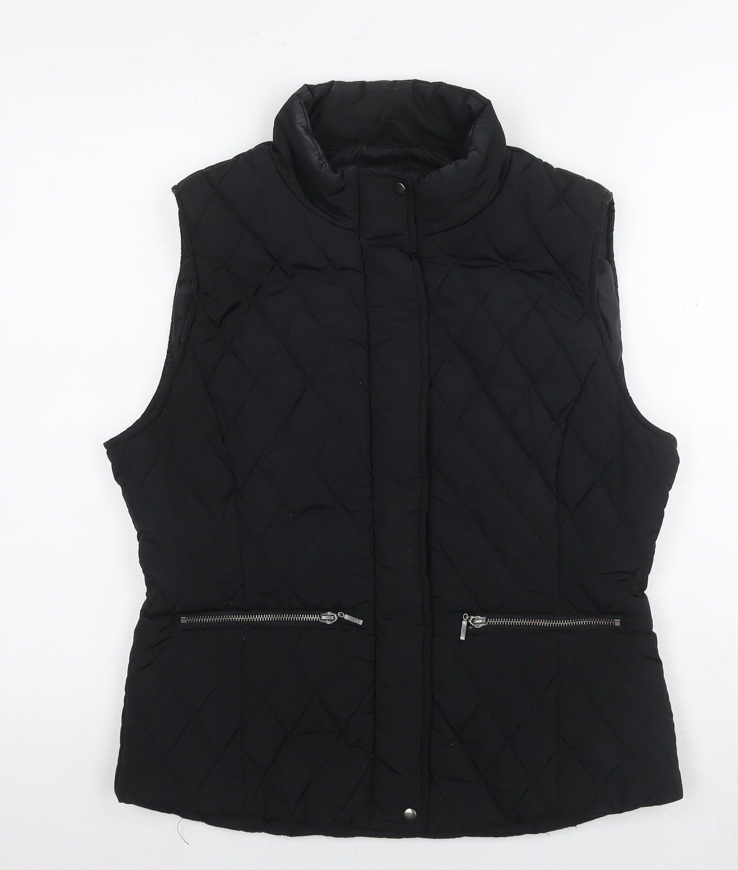 Yest Womens Black Gilet Waistcoat Size 14 Zip