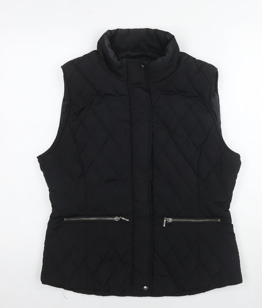 Yest Womens Black Gilet Waistcoat Size 14 Zip