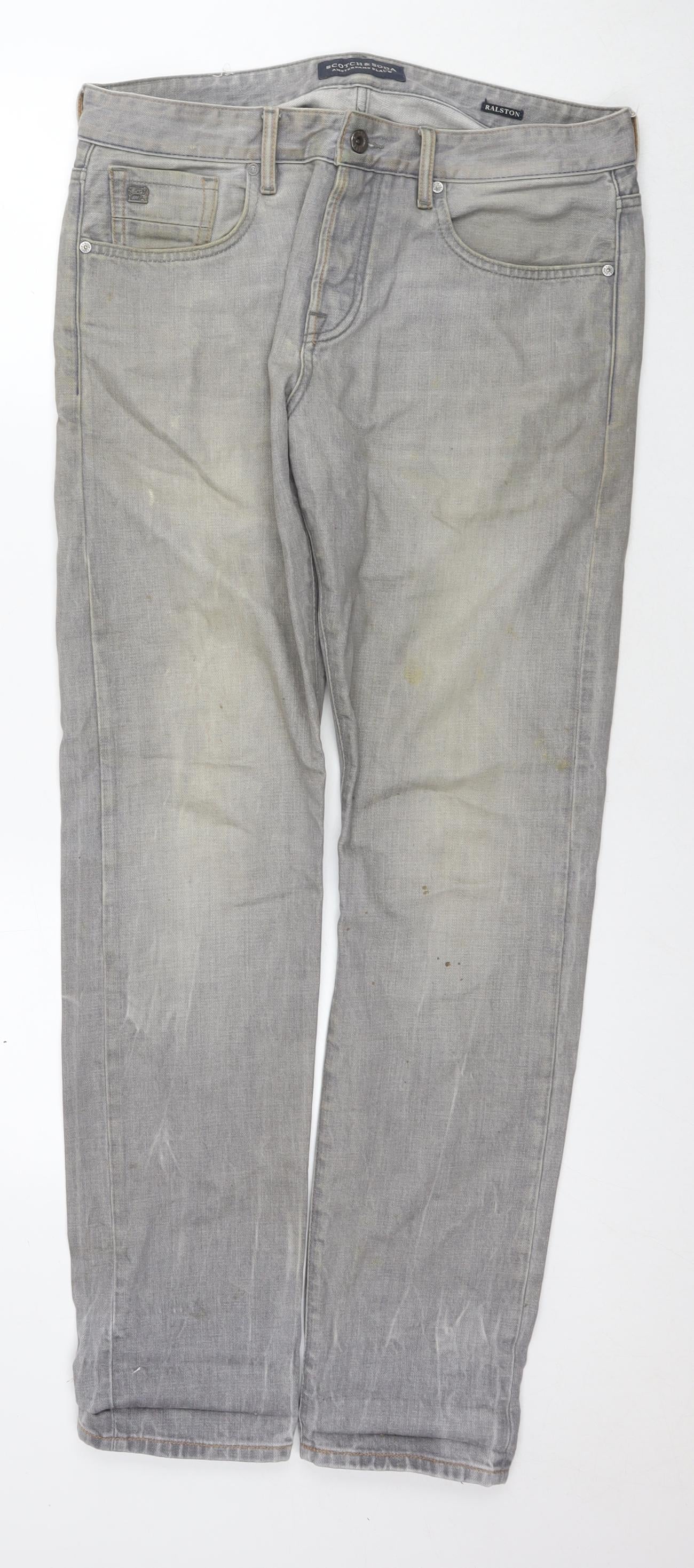 Mens UK Size 32 in Scotch & Soda Regular Fit Straight Green Jeans