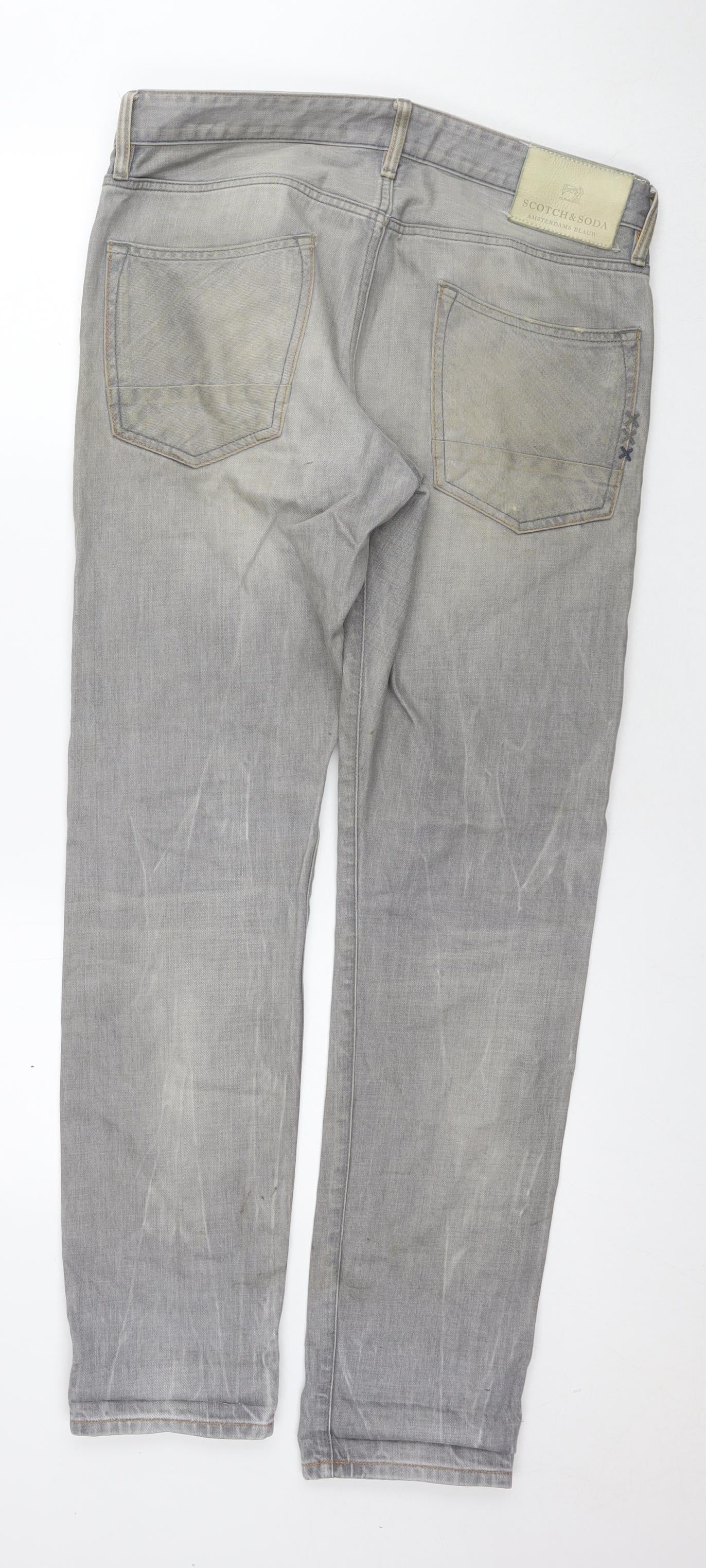 Mens UK Size 32 in Scotch & Soda Regular Fit Straight Green Jeans