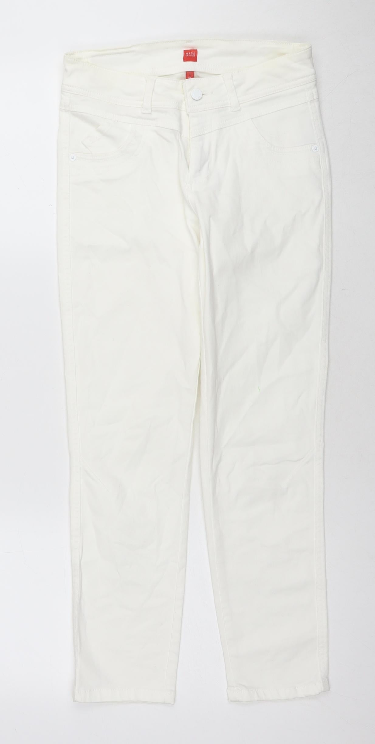 Womens UK Size 36 in Miss Captain Regular Fit Skinny White Jeans