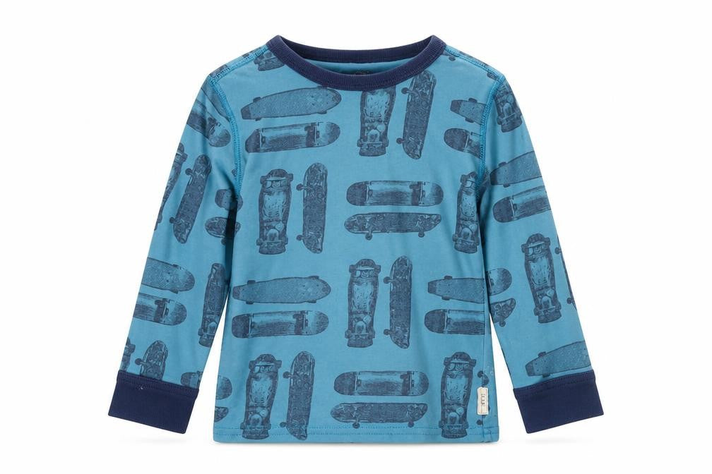 Gap Boys Blue Cotton Basic T-Shirt Size 3 Years Round Neck Pullover - Skateboards