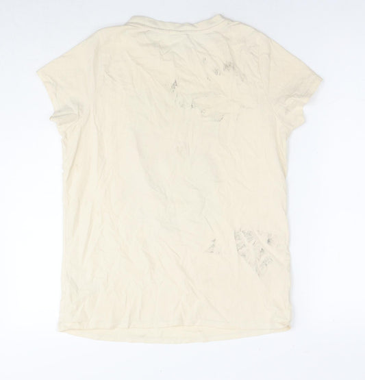 Womens UK Size 10 Wonder Woman Beige Basic T-Shirt